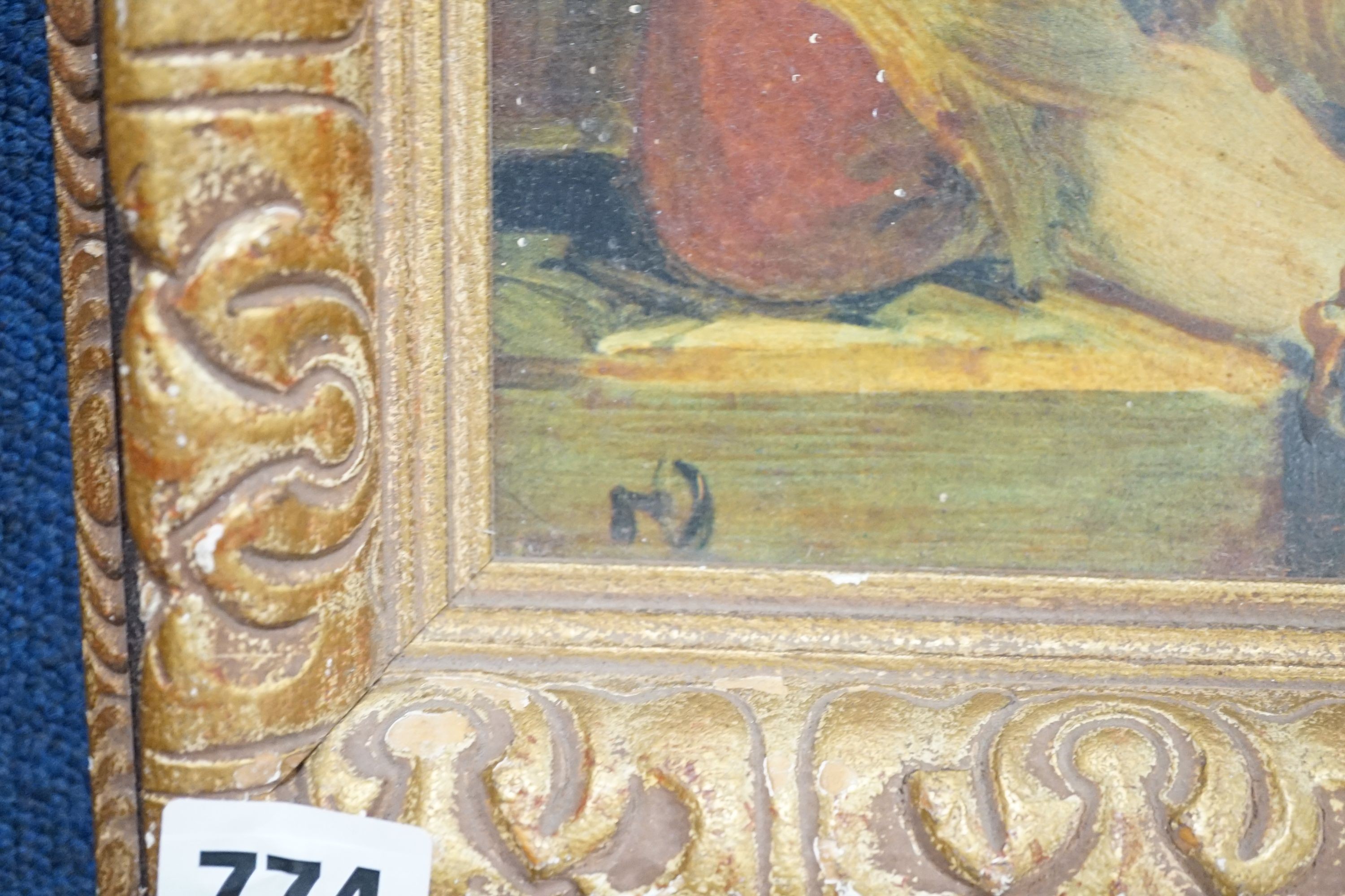 Oleograph after Fragonard, 26. 5 cm x 20 cm